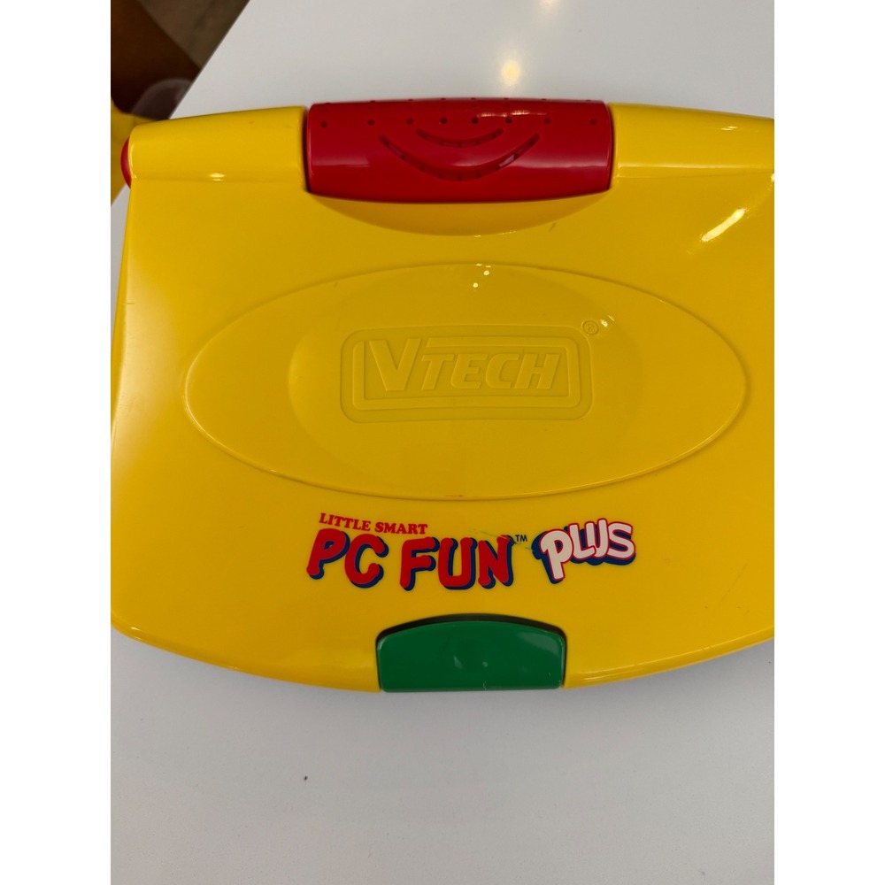 VTech Little Smart PC Fun Plus Vintage Learning Toy Computer Yellow Blue works